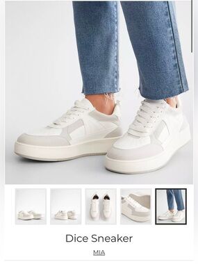 Women’s MIA Dice Sneaker in White/Cream, Grey